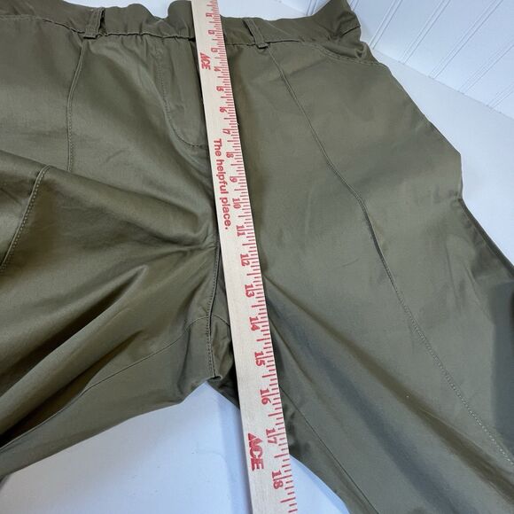 New Soft Surrounding Khaki Pants Crochet‎ Covered Button Ankle Straight Sz TXL - Picture 12 of 13